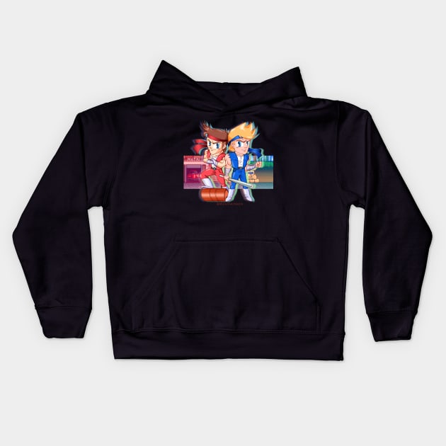 Double Dragon / Billy Lee & Jimmy Lee (version 2) Kids Hoodie by MorenoArtwork